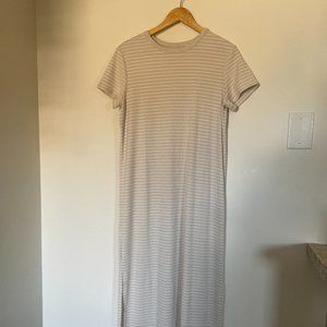 Women's Striped Short Sleeve Shift T-Shirt Dress